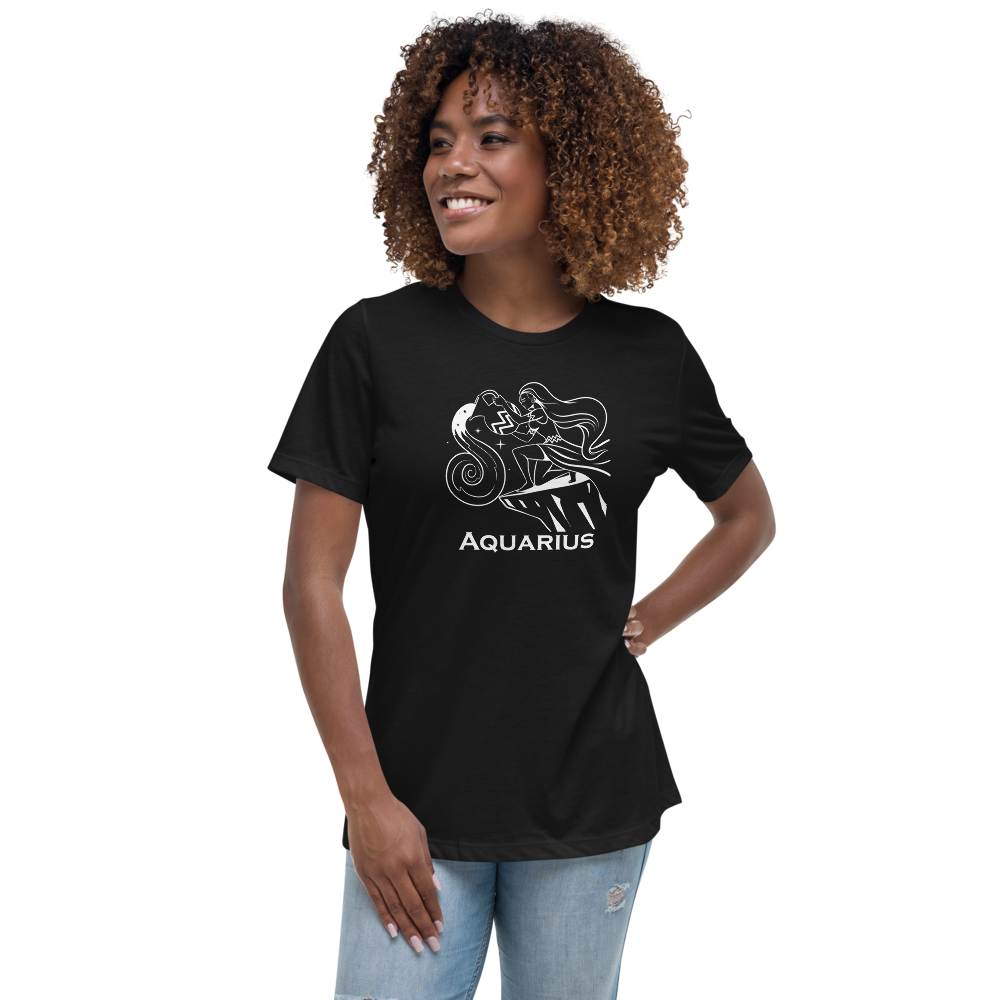 Woman's relaxed fit t-shirt with custom Aquarius design