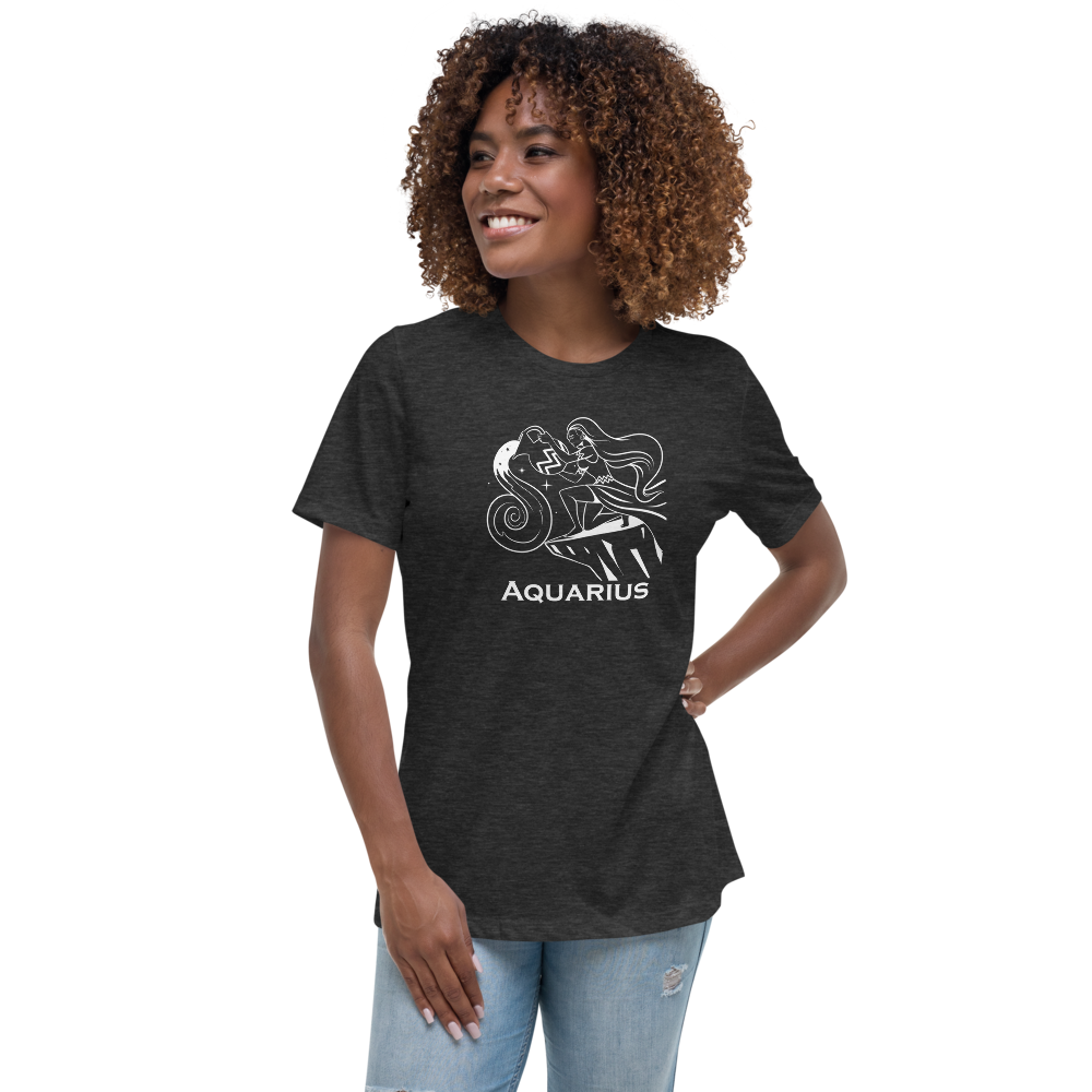 Woman's relaxed fit t-shirt with custom Aquarius design