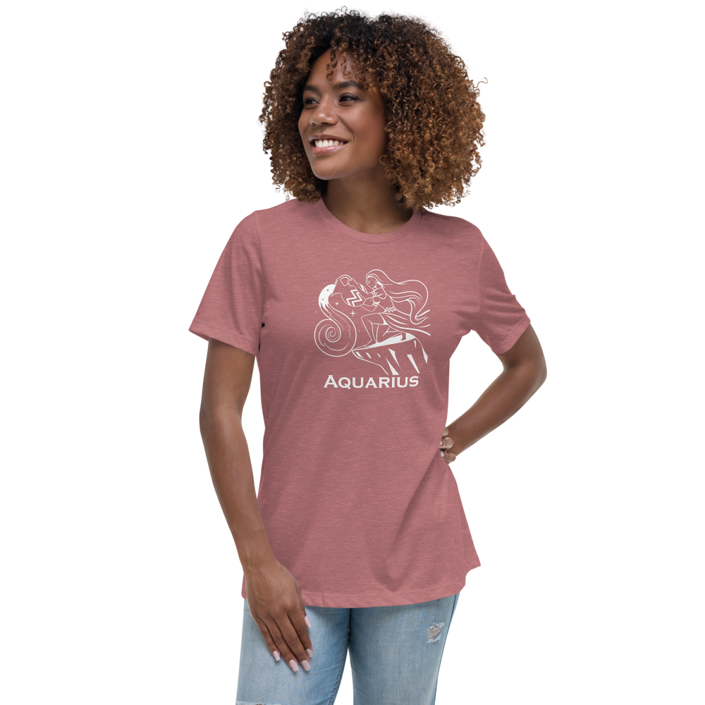 Woman's relaxed fit t-shirt with custom Aquarius design
