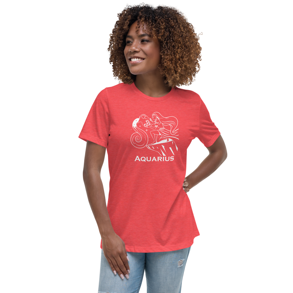 Woman's relaxed fit t-shirt with custom Aquarius design