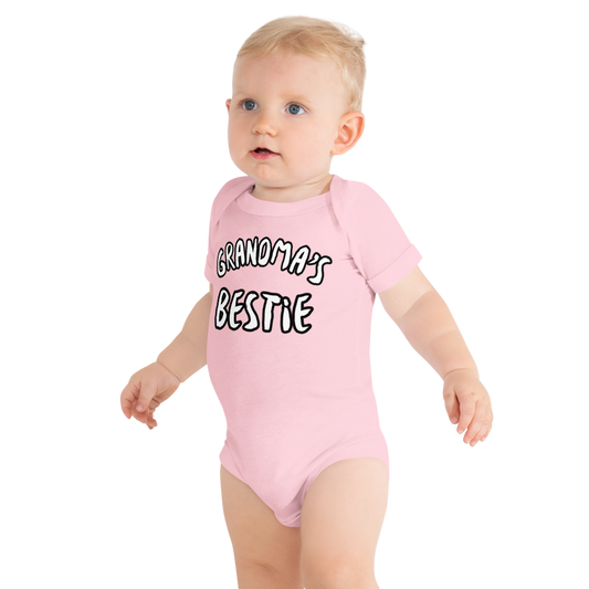 Baby Onesie (Grandma's Bestie) - Baby's Short Sleeve Onesie For Boy Or Girl - Perfect Gift - Free Shipping !!!!