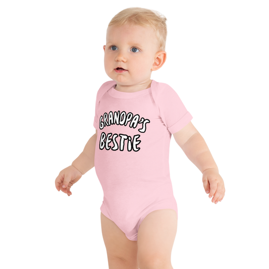 Baby Onesie (Grandpa's Bestie) - Baby's Short Sleeve Onesie For Boy Or Girl - Perfect Gift - Free Shipping !!!!