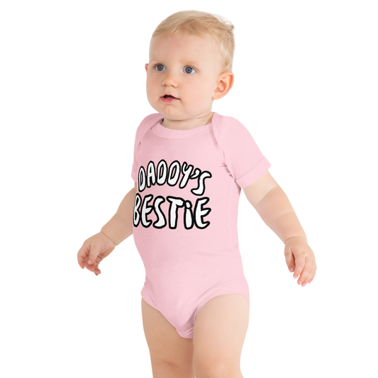 Baby Onesie (Daddy's Bestie) - Baby's Short Sleeve Onesie For Boy Or Girl - Perfect Gift - Free Shipping !!!!