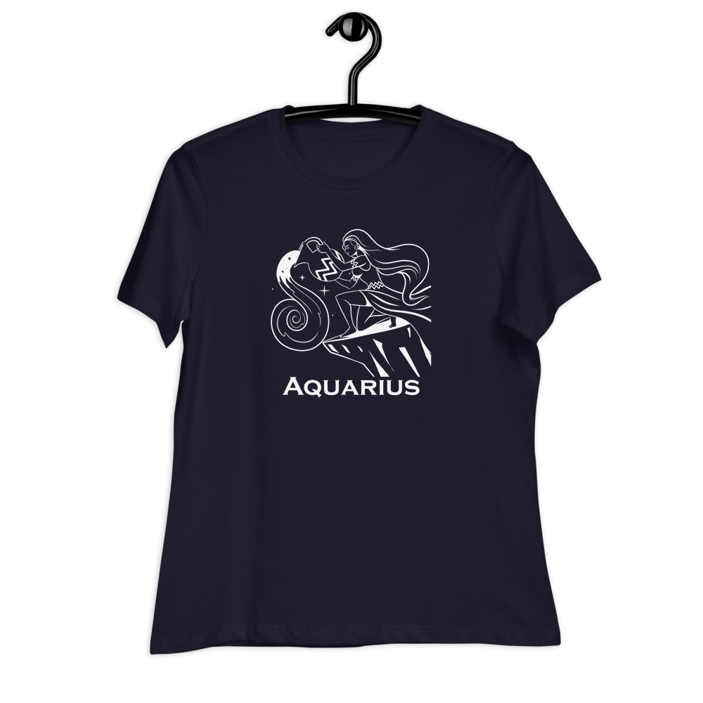 Woman's relaxed fit t-shirt with custom Aquarius design