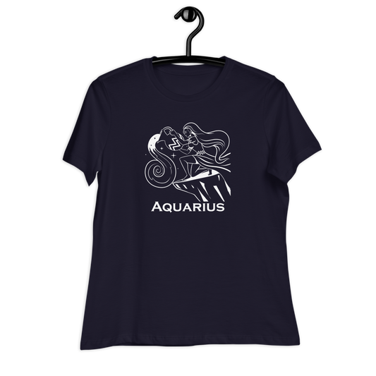 Woman's relaxed fit t-shirt with custom Aquarius design